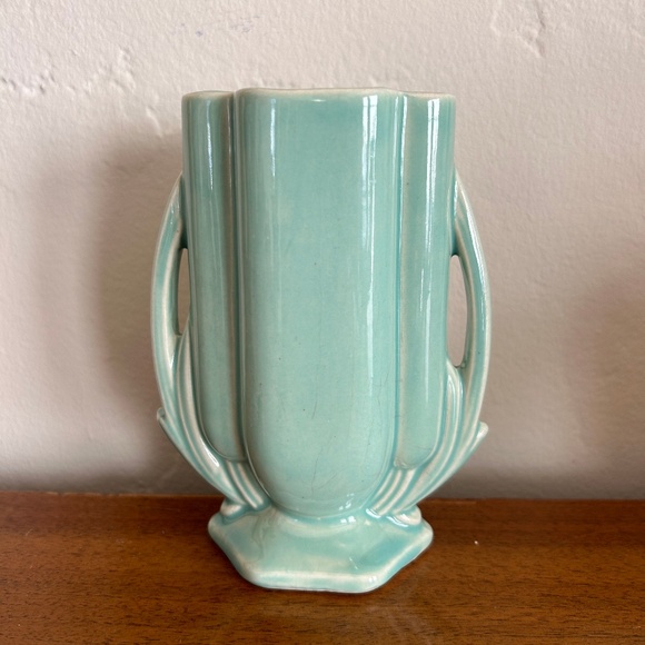 McCoy Art Deco Vintage Mint Green Vase - Picture 3 of 6
